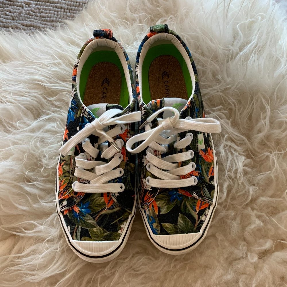 CARIUMA OCA LOW TROPICAL FOREST CANVAS SNEAKER SIZE 7